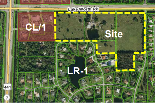 Map shows location of Hunters Crossing, a project that will be built by Pulte Homes near the intersection of  State Road 7 and Lake Worth Road.