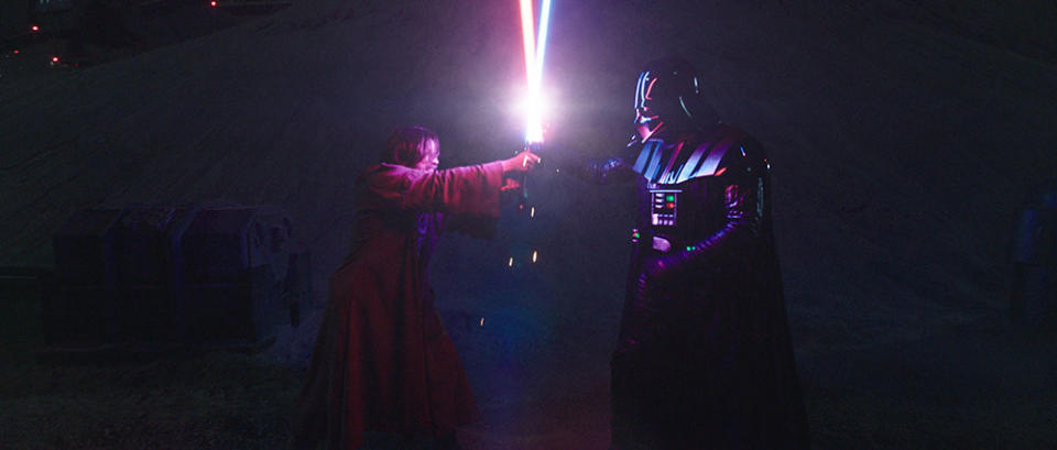 Obi-Wan Kenobi (Ewan McGregor) Darth Vader (Hayden Christensen) in Obi-Wan Kenobi. - Credit: Courtesy of Lucasfilms/Disney