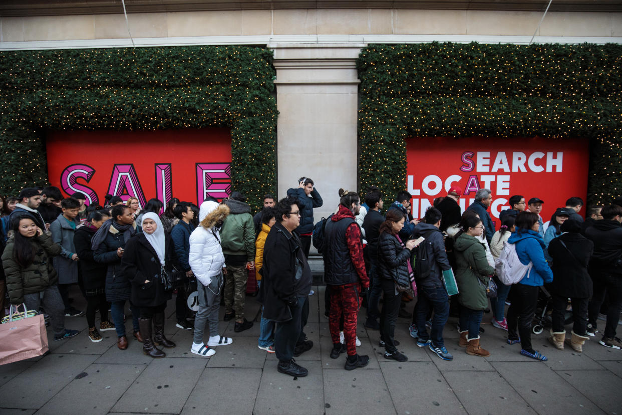 Boxing Day sales needn’t be a pain anymore with the help of a professional queuer [Photo: Getty]