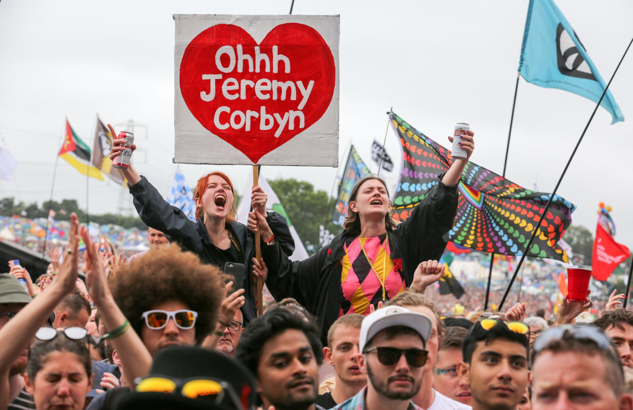 Labour voters at Glastonbury (Getty Images)