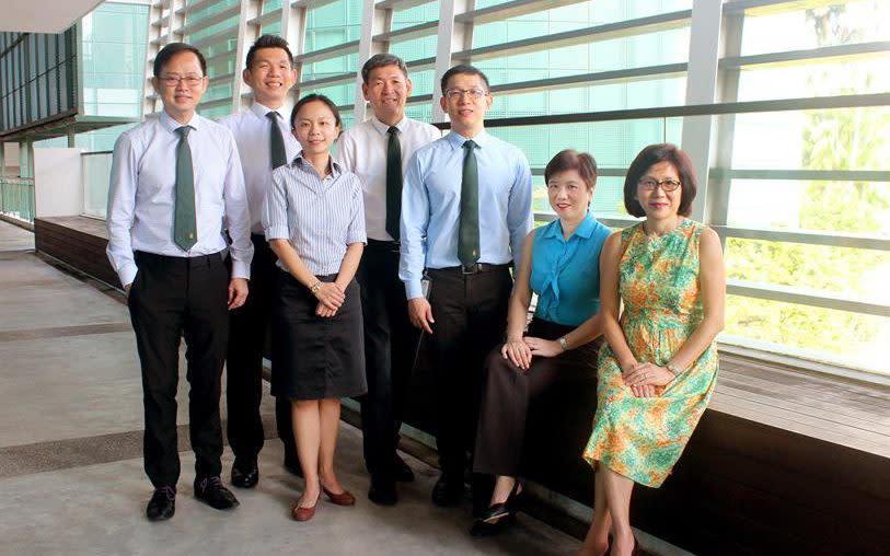 L to R: Principal Frederick Yeo and deputy principals Chen Ziyang, Ng Mei Sze, Edward Ng, Brian Lagman Ang, Reavley Munn Ye, Dr Theresa Lai - Raffles Institution