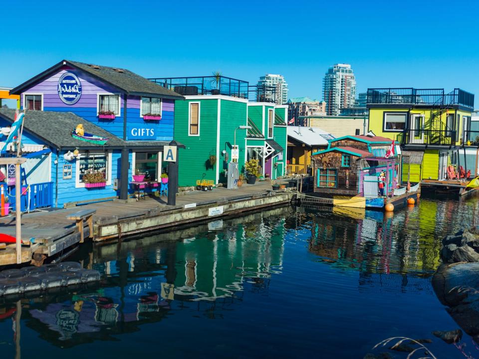 Victoria Inner Harbour, Fisherman Wharf is a hidden treasure area. With colorful floating homes, gifts, food and wildlife watching eco tours.