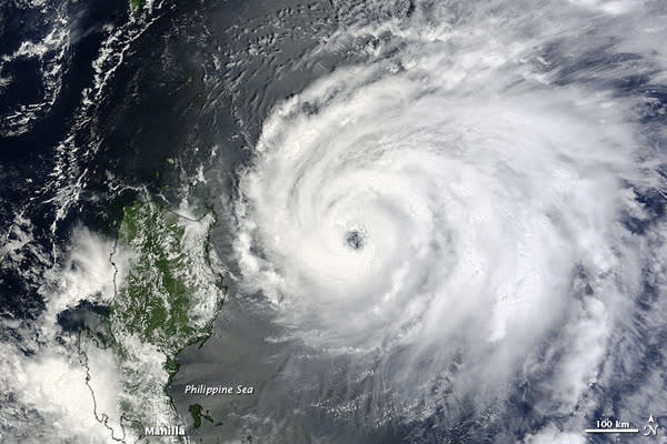 Typhoon Tembin, snapped by satellite on Aug. 20.