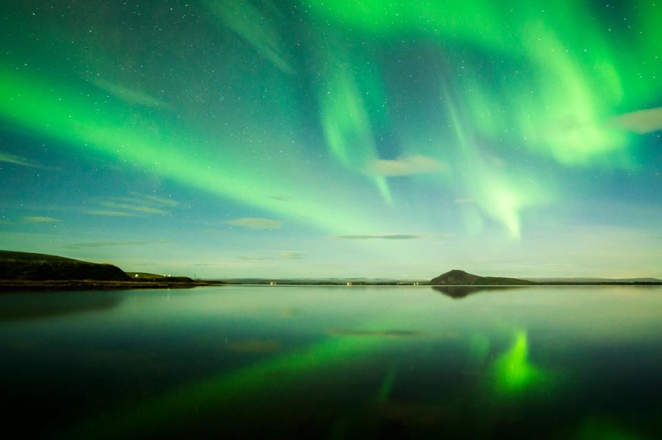 Aurora Borealis reflected on Lake Myvatn (Getty Images)