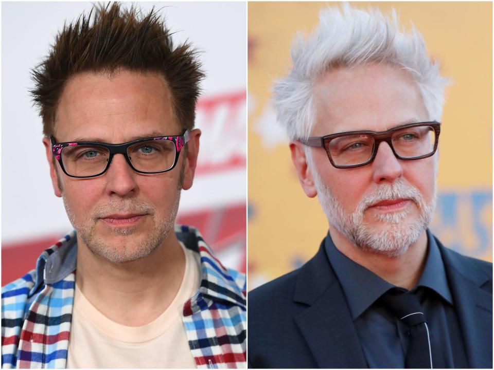 james gunn brown and white hair