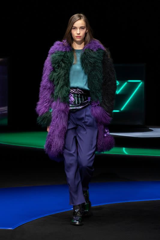 Emporio Armani presents Fall/Winter 2021/2022 women's collection during a live-streamed show at the Milan Fashion Week