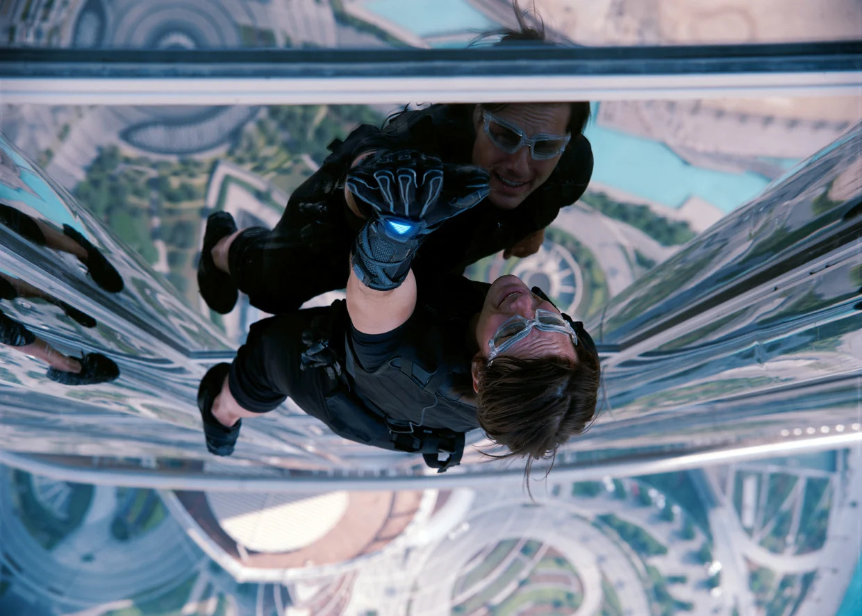 Tom Cruise scales the Burj Khalifa in the most memorable action sequence from Mission: Impossible - Ghost Protocol (Photo: Industrial Light & Magic/©Paramount Pictures/courtesy Everett Collection)