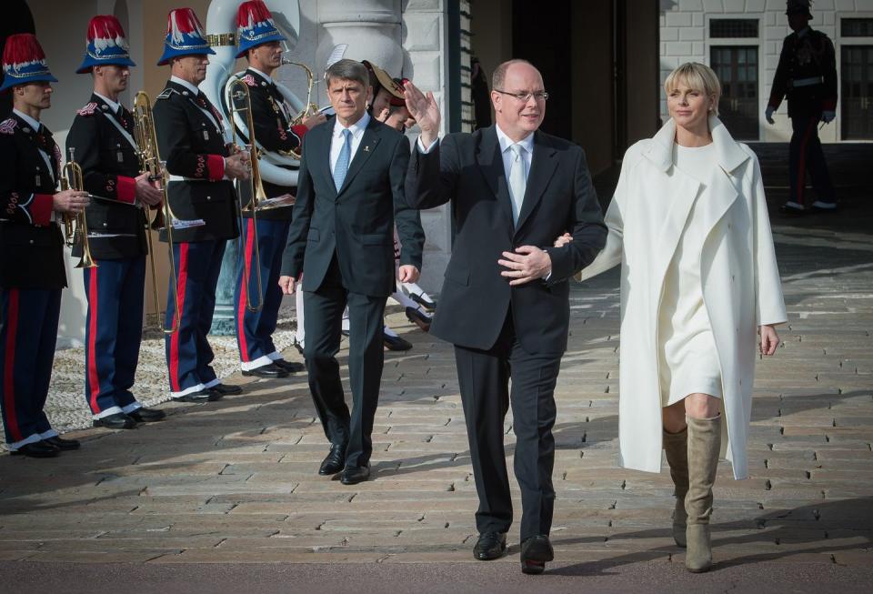 official presentation of the monaco twins princess gabriella of monaco and prince jacques of monaco at the palace balcony