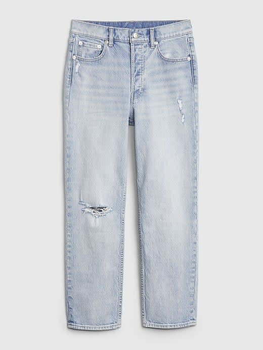 Gap High Rise Distressed Cheeky Straight Jeans