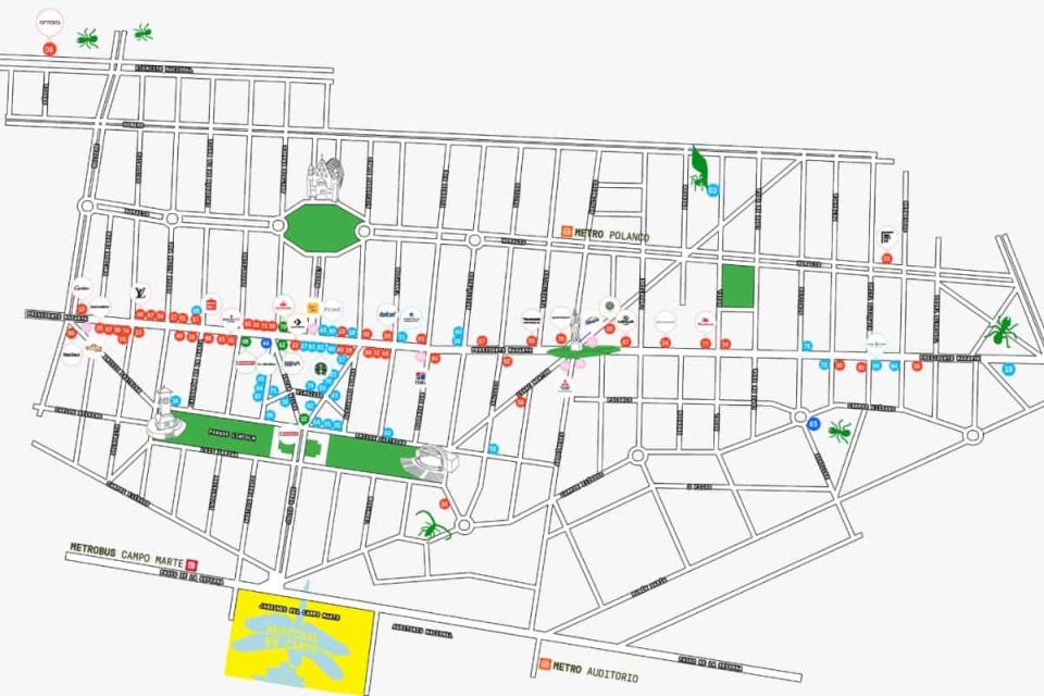 mapa Festival de Flores y Jardines en Polanco 2024