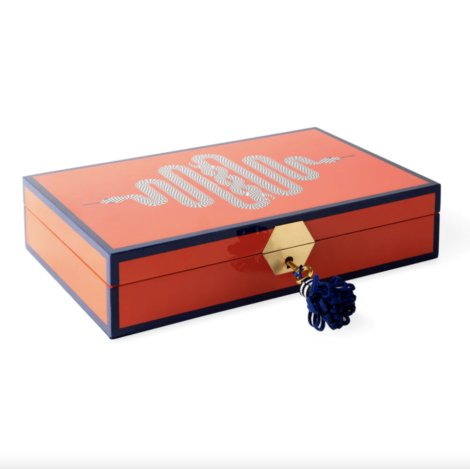 <p><a href="https://go.redirectingat.com?id=74968X1596630&url=https%3A%2F%2Fjonathanadler.com%2Fproducts%2Feden-lacquer-jewelry-box-orange-navy-30900%3Fvariant_id%3D33081876119586&sref=https%3A%2F%2Fwww.veranda.com%2Fluxury-lifestyle%2Fg30718234%2Fvalentines-day-gift-ideas%2F" rel="nofollow noopener" target="_blank" data-ylk="slk:Shop Now;elm:context_link;itc:0;sec:content-canvas" class="link ">Shop Now</a></p><p>Eden Lacquer Jewelry Box</p><p>jonathanadler.com</p><p>$325.00</p><span class="copyright">Jonathan Adler</span>