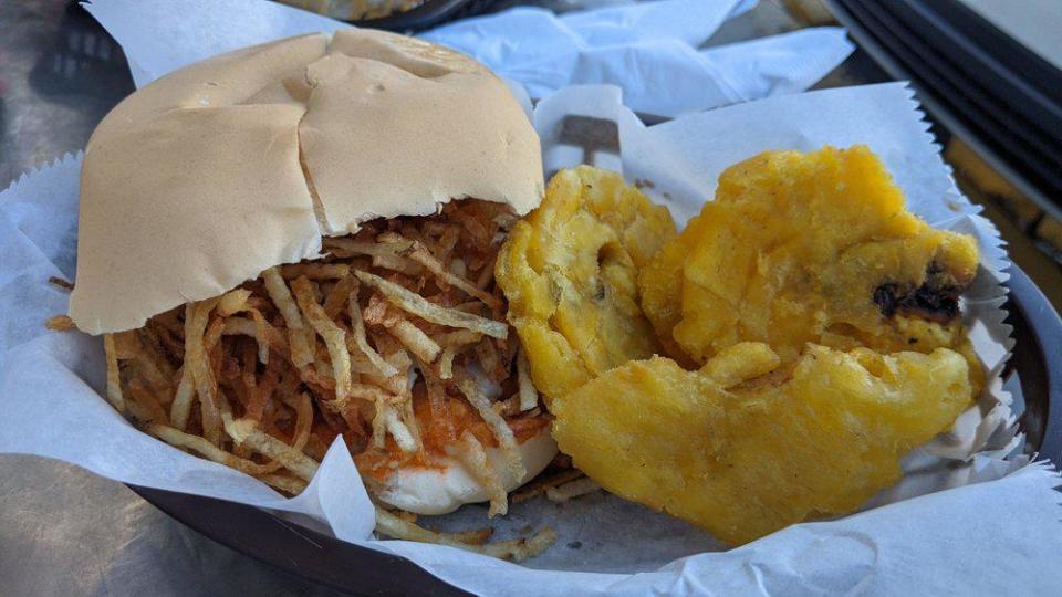 <p>The frita is a perfect representation of the American influence on Cuban culture and vice versa. It was created in Cuba and brought over to the States, specifically Miami, after the Cuban revolution. Here’s the breakdown: A fresh-ground patty of spiced beef is pressed flat onto the griddle along with some diced onions and a spicy tomato sauce, then tucked into a fresh Cuban roll. It’s topped with shoestring potatoes, more diced onion and a squirt of ketchup. It’s <a href="https://www.thedailymeal.com/101-best-burgers-america-0?referrer=yahoo&category=beauty_food&include_utm=1&utm_medium=referral&utm_source=yahoo&utm_campaign=feed" rel="nofollow noopener" target="_blank" data-ylk="slk:unlike any other burger you’ll ever try;elm:context_link;itc:0;sec:content-canvas" class="link ">unlike any other burger you’ll ever try</a>.</p>