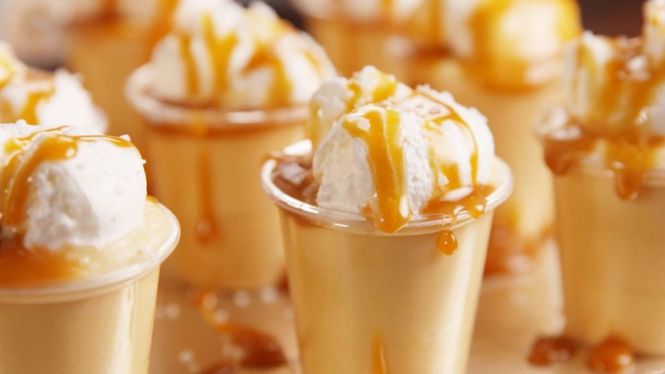 salted caramel pudding shots