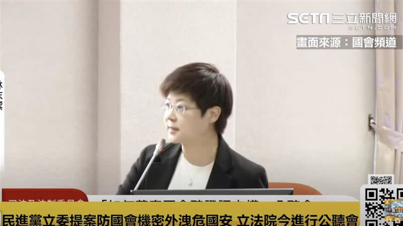  林志潔出席立院司法委員會公聽會。