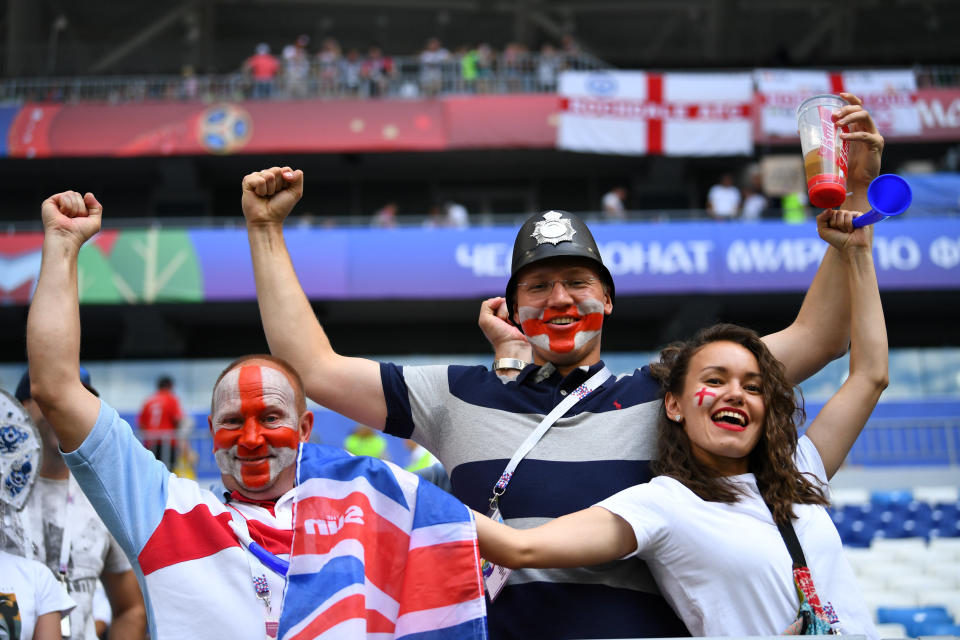 England fans inside the stadium before the match REUTERS/Dylan Martinez