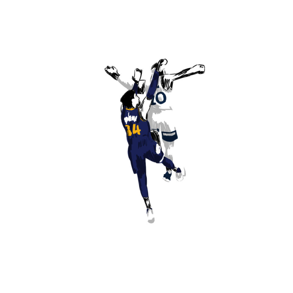 Reggie Miller, un miembro del Salón de la Fama considerado uno de los mejores tiradores en la historia de la NBA, era hábil metiendo tiros profundos y provocando faltas a su favor con su infame movimiento: la pierna extendida. (Anthony Gentles/The New York Time)