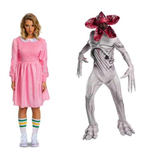 eleven and demogorgon stranger things couple's halloween costumes