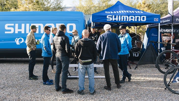 <span class="article__caption">Shimano launching its GRX gravel group to the world at Wild Horse Gravel.</span>