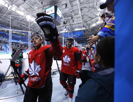 Ice Hockey - Pyeongchang 2018 Winter Olympics - Men's Preliminary Round Match - Canada v South Korea - Gangneung Hockey Centre, Gangneung, South Korea - February 18, 2018. Mat Robinson of Canada after the game. REUTERS/Brian Snyder