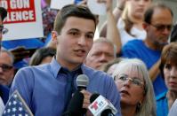 Marjory Stoneman Douglas High School student Cameron Kasky speaks at a rally for gun control