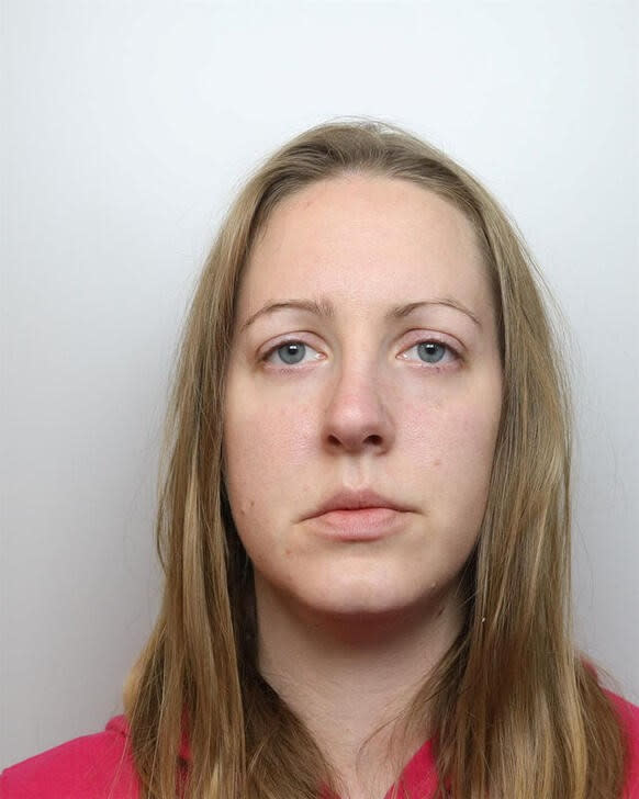 A mugshot of Lucy Letby, who was on trial at Manchester Crown Court charged with the murder of seven babies, in Chester