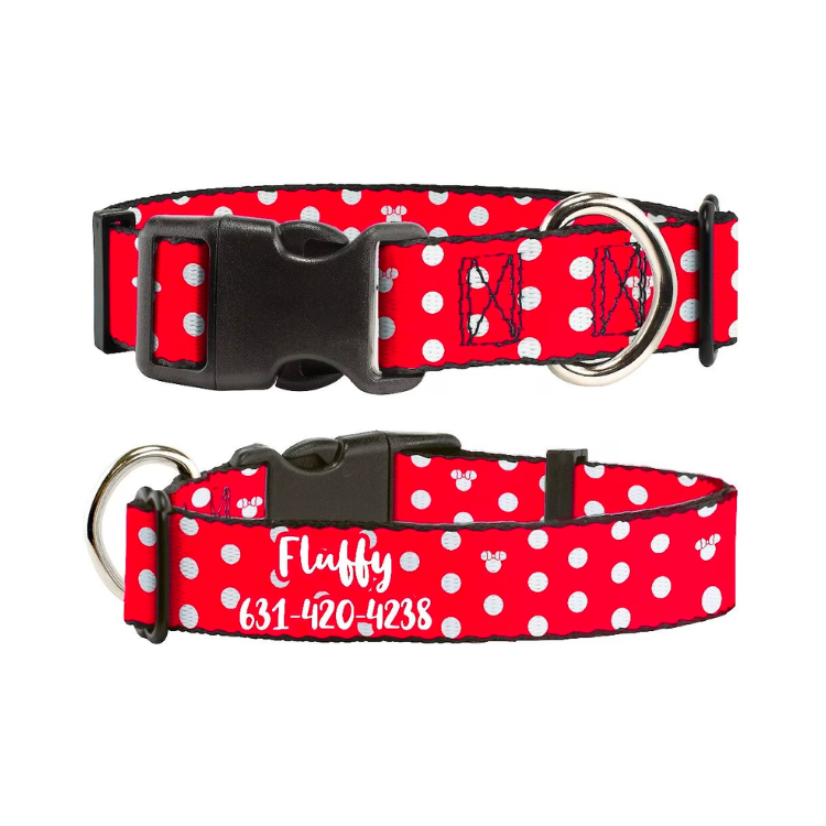 <p><a href="https://go.redirectingat.com?id=74968X1596630&url=https%3A%2F%2Fwww.chewy.com%2Fbuckle-down-minnie-mouse-polyester%2Fdp%2F290131&sref=https%3A%2F%2Fwww.goodhousekeeping.com%2Fholidays%2Fgift-ideas%2Fg4859%2Fdisney-gifts%2F" rel="nofollow noopener" target="_blank" data-ylk="slk:Shop Now;elm:context_link;itc:0;sec:content-canvas" class="link ">Shop Now</a></p><p>Minnie Mouse Personalized Dog Collar</p><p>chewy.com</p><p>$27.00</p>