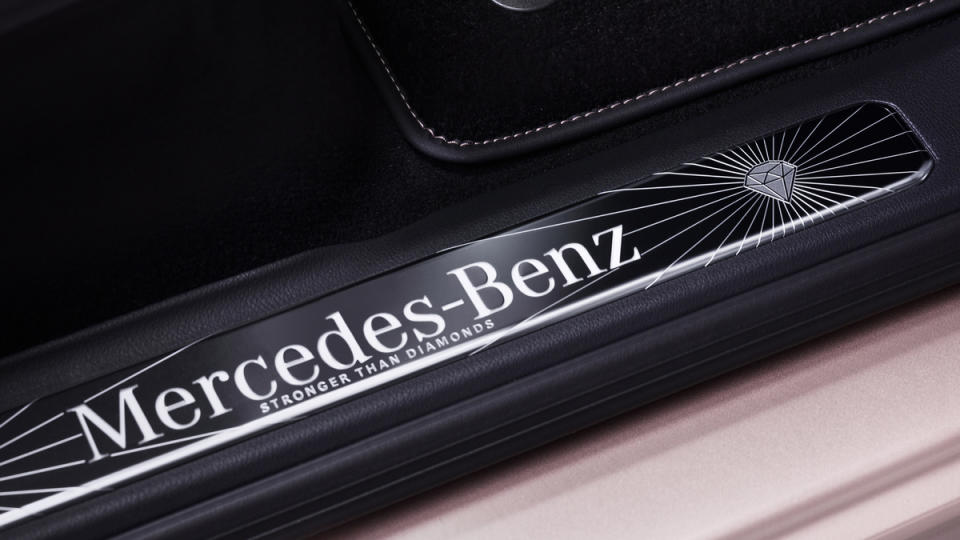 The 2024 Mercedes-Benz 550 Stronger Than Diamonds Edition's illuminated door sills