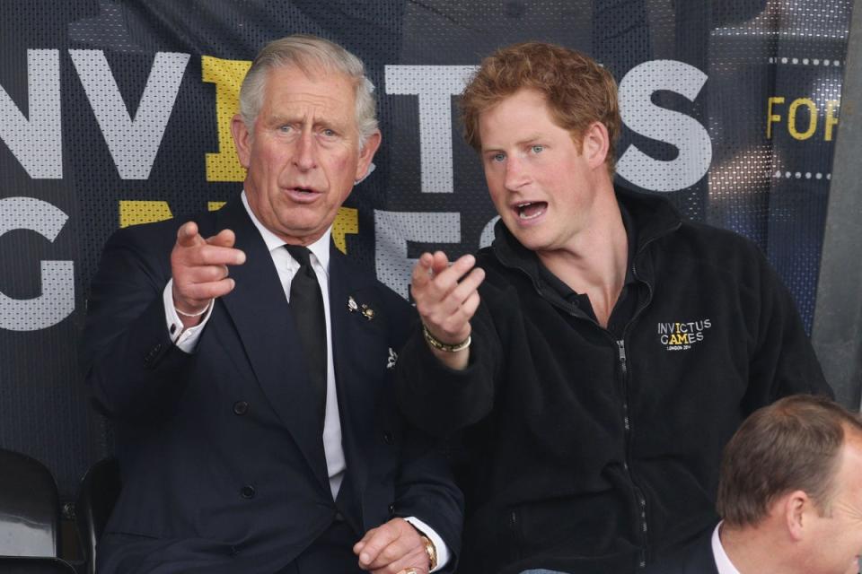 Charles and Harry together at the Invictus Games in 2014 (Yui Mok/PA) (PA Archive)