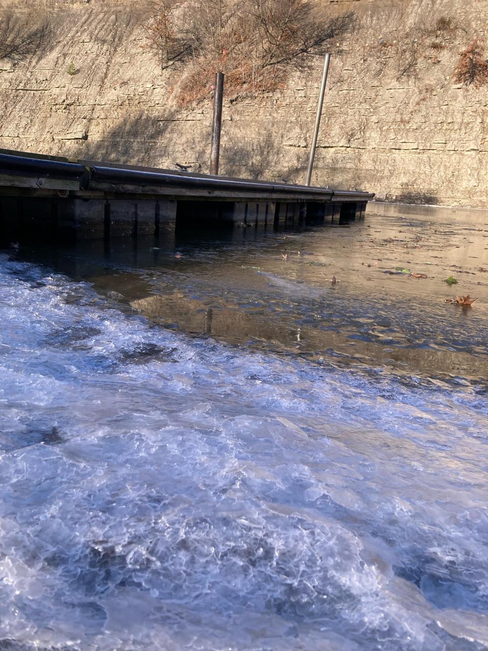 The launch ramp at Rocky River was iced in on the morning of Nov. 22 when Art Holden and Gene Post were trying to get out to Lake Erie to fish for walleye.