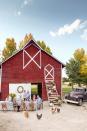 <p>Dine al fresco with your family when the crisp, fall air ushers in. Cover each chair with a plaid blanket to wrap up in after the sun sets, then set the mood with cozy candles and a hearty feast. Good for you if you have a red-barn backdrop! </p>