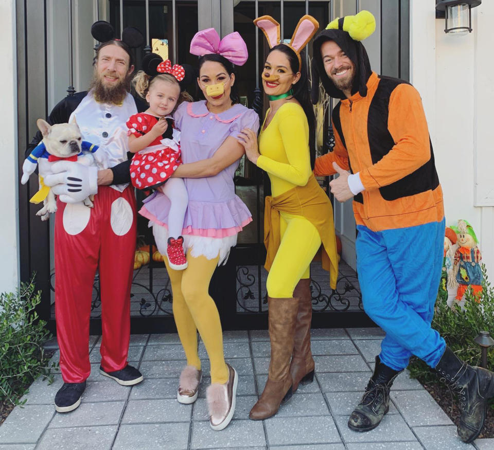Nikki and Brie Bella's Mickey Mouse Club House Costume