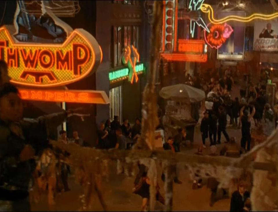 A shot of the street in 1993 film "Super Mario Bros."