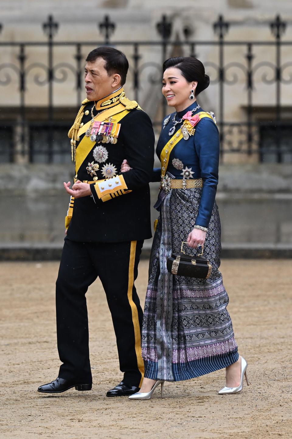 King Vajiralongkorn and Queen Suthida of Thailand attend King Charles' and Queen Camilla's coronation on May 6, 2023.