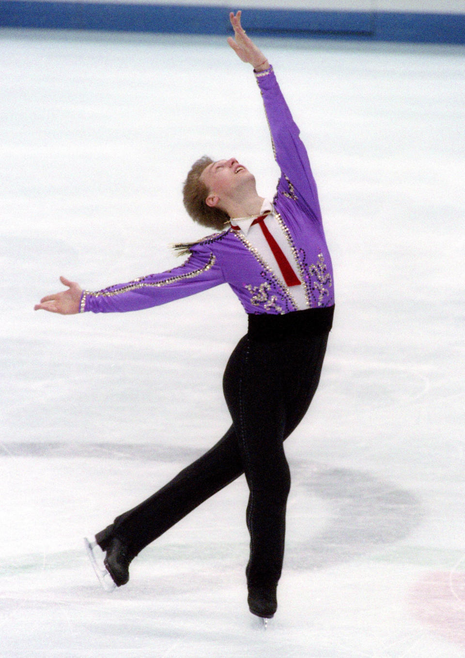The Ukrainian star performs his original program at the Winter Olympics on Feb. 13, 1992, in Albertville, France.