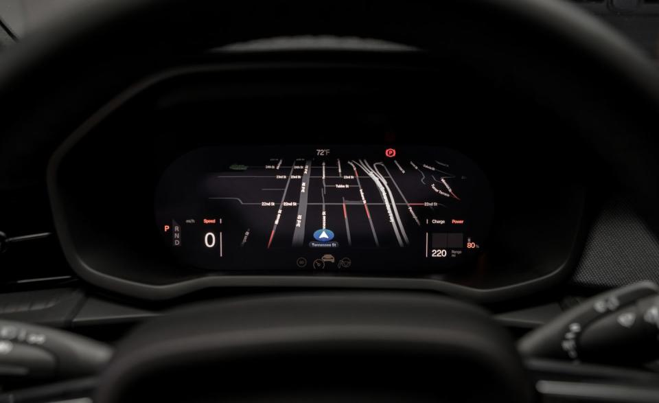 <p>The 12.3-inch digital gauge cluster has different displays depending on the app or feature that is currently being used.</p>