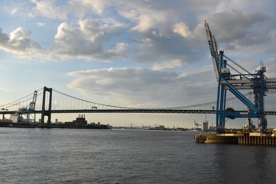 Freedom Pier in Gloucester City will offer a great view of the Battleship New Jersey as it moves south beneath the Walt Whitman Bridge.