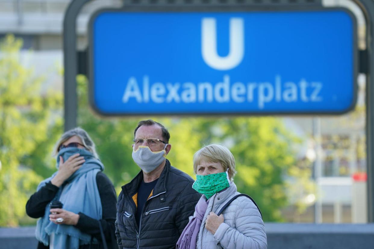 <span class="caption">Germany led the way with its early response to the coronavirus crisis.</span> <span class="attribution"><a class="link " href="https://www.gettyimages.com/detail/news-photo/people-wearing-face-masks-who-said-they-did-not-mind-being-news-photo/1221330962?adppopup=true" rel="nofollow noopener" target="_blank" data-ylk="slk:Getty Images / Sean Gallup;elm:context_link;itc:0;sec:content-canvas">Getty Images / Sean Gallup</a></span>