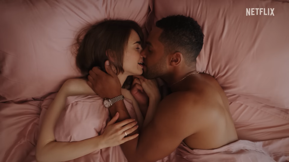 Lily Collins and Lucien Laviscount in season 3 (Emily in Paris Season 3 | Official Trailer | Netflix)