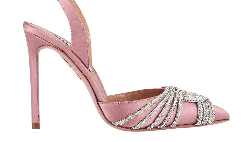 aquazzura, pink shoes, pink heels, weddings