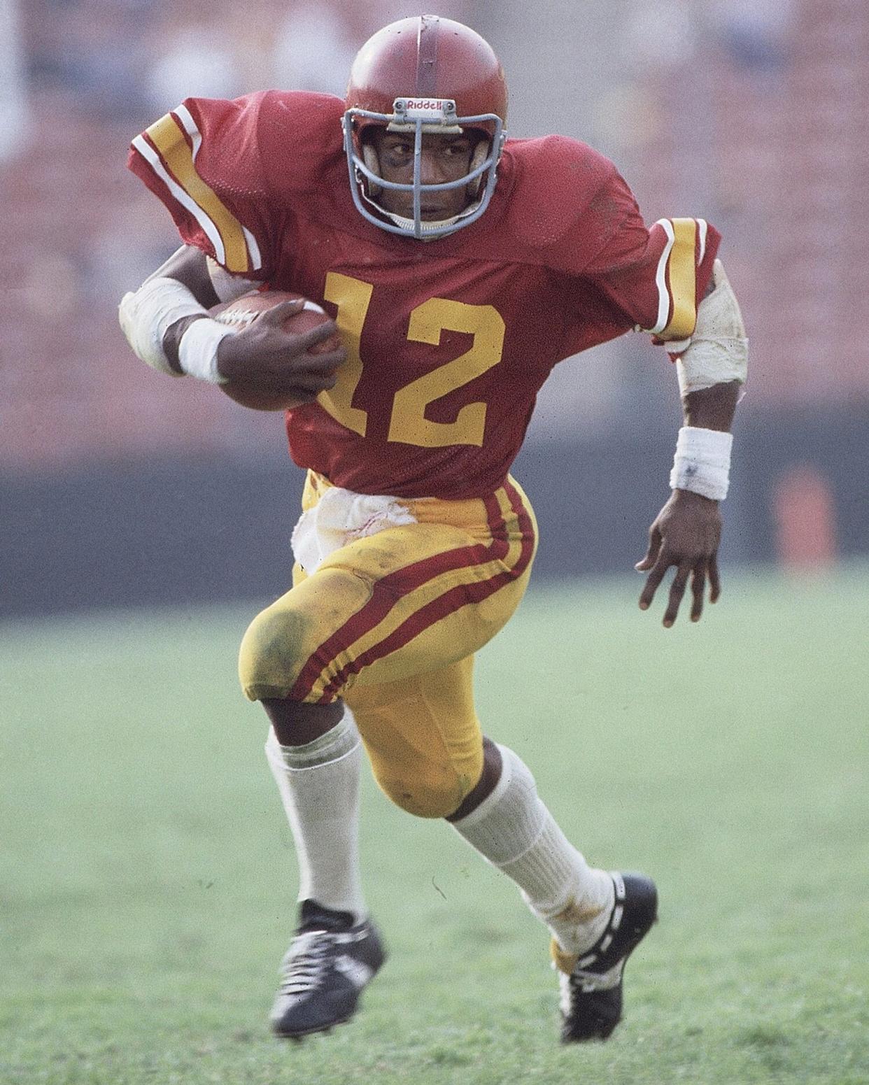 Coll, Football: USC's Charles White (12) in action vs Oregon State, Los Angeles, CA 10/21/1978