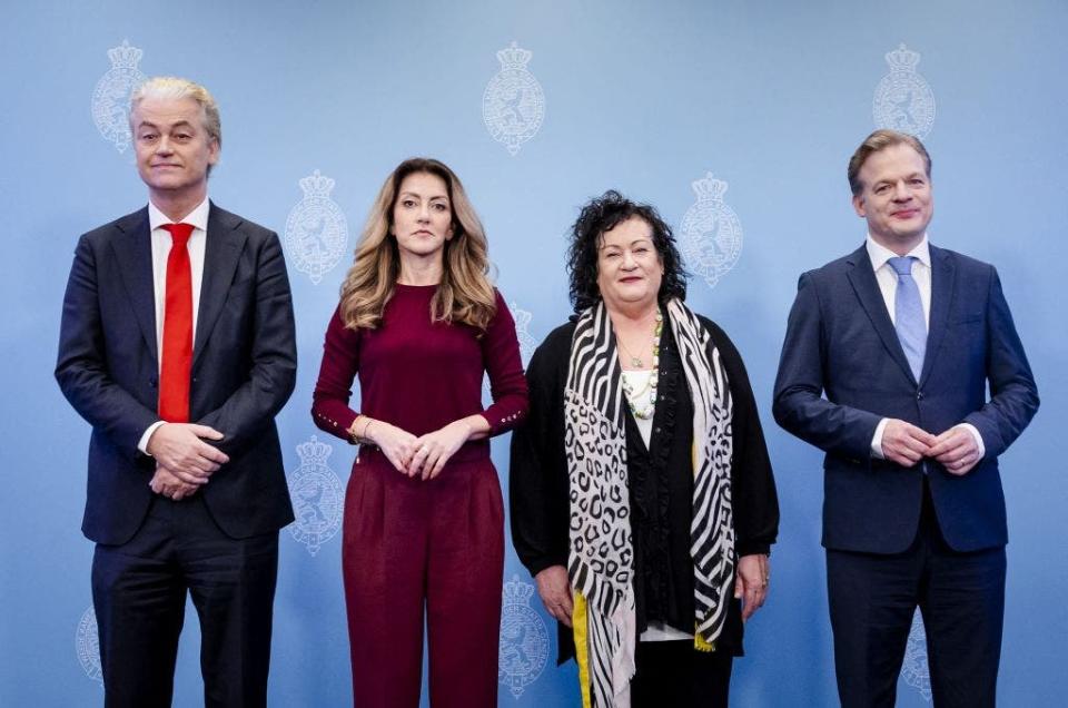 Party leaders of new Dutch government.