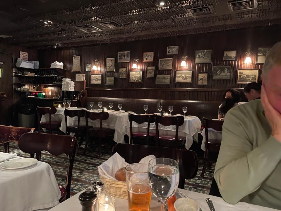 Interior of Keens Steak House 