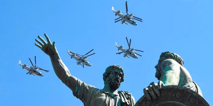 Russian Kamov Ka-52 Alligator over Red Square