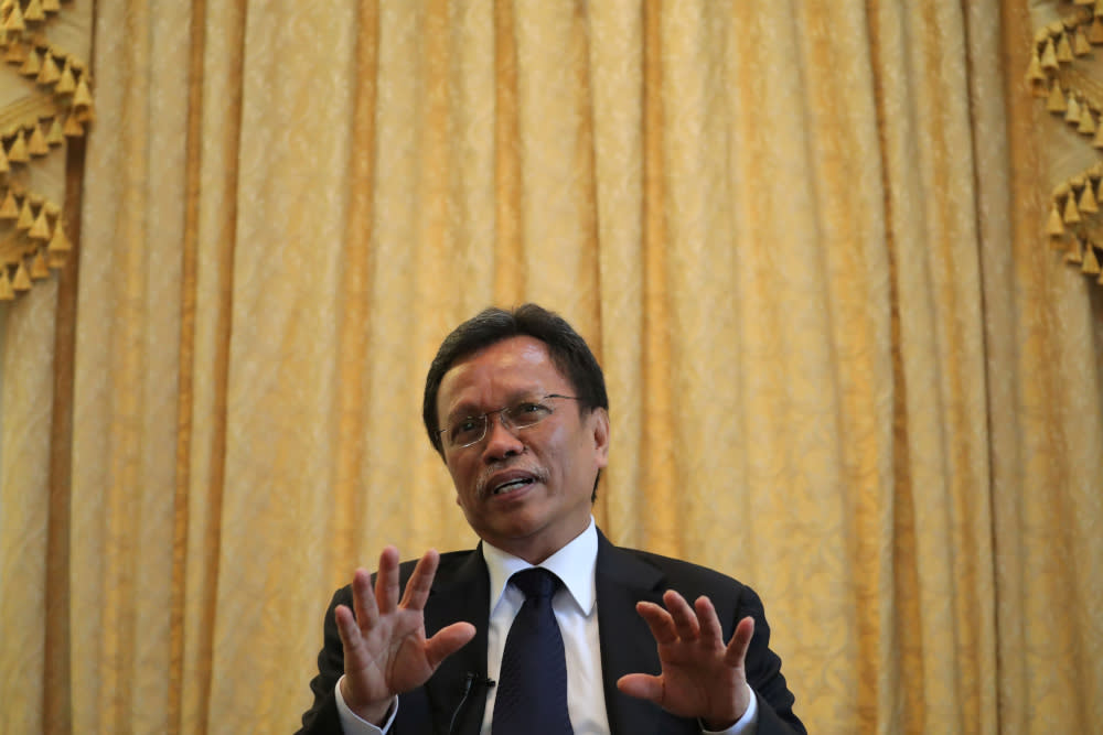 Datuk Seri Mohd Shafie Apdal speaks during a joint interview in Kuala Lumpur, Malaysia July 14, 2020. — Reuters pic