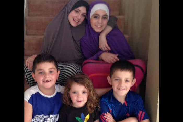 Pictured are the five children of Australian Islamic State terrorist Khaled Shrrouf in their home in NSW.