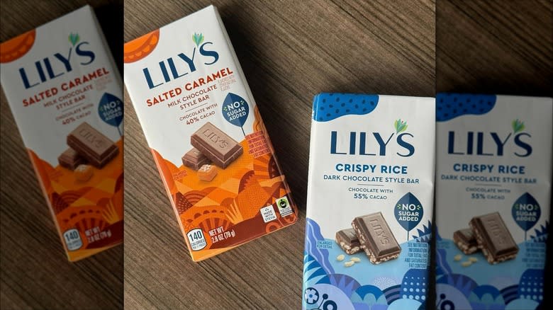 Six Lily's chocolate bars