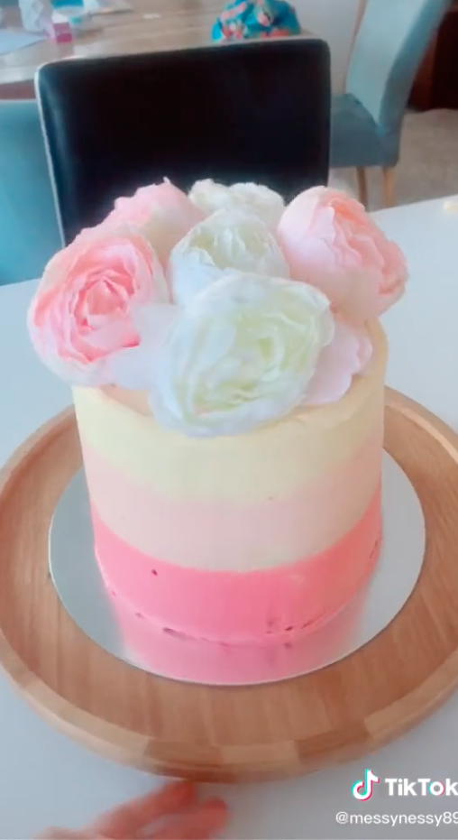 Ombre wedding cake using Woolworths cakes