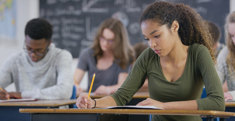 students taking tests