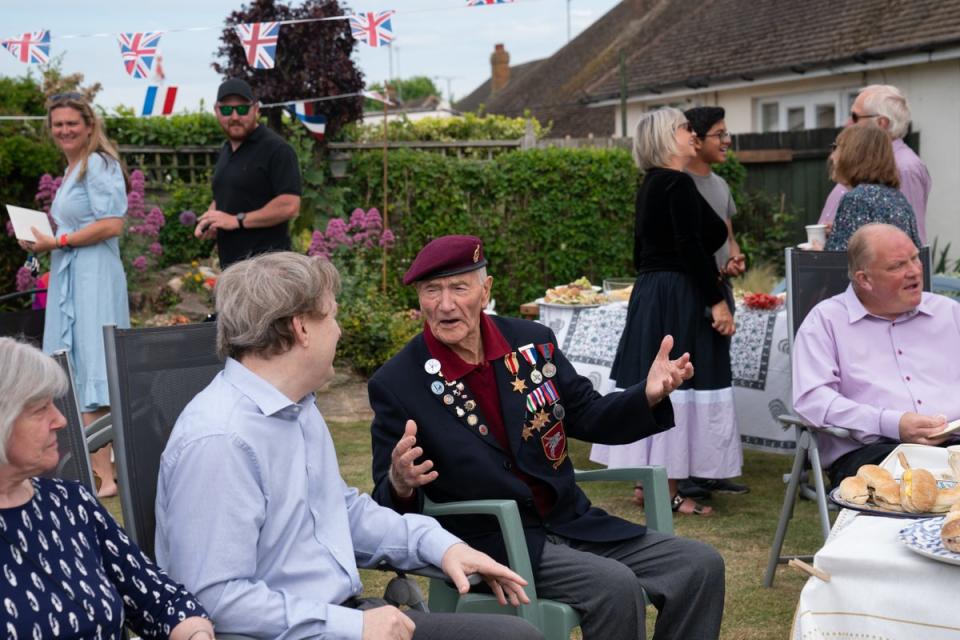 WWII veteran Alec Hall celebrating his 100th birthday (Joe Giddens/PA) (PA Wire)