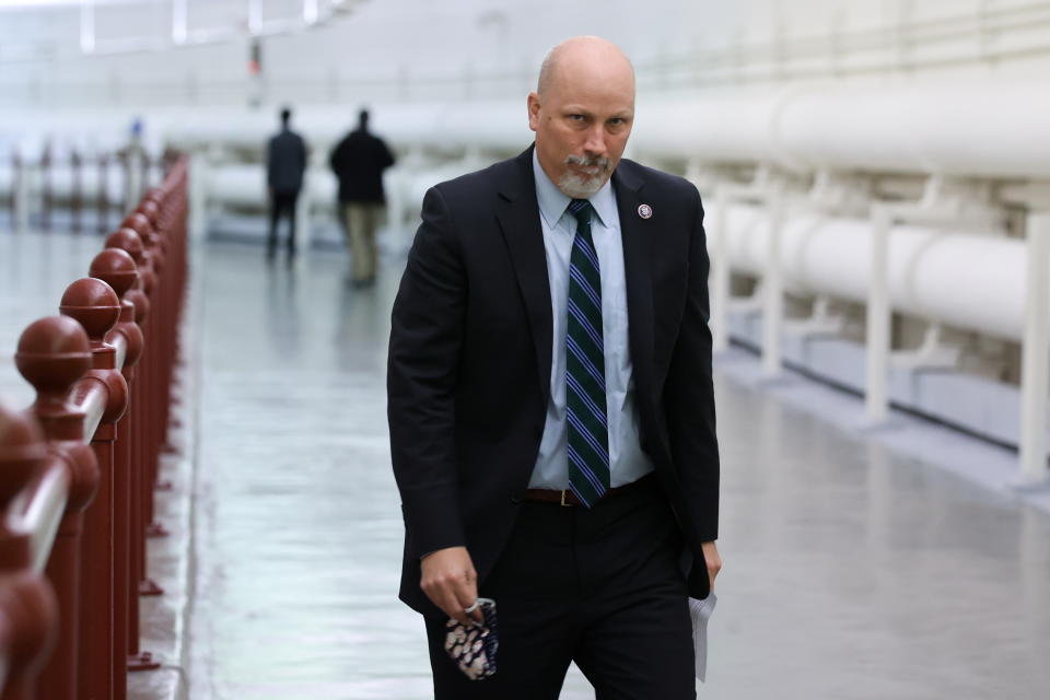 U.S. Representative Chip Roy (R-TX) walks to the House floor during debate on the second impeachment of President Donald Trump at the U.S. Capitol in Washington, U.S. January 13, 2021. REUTERS/Jonathan Ernst